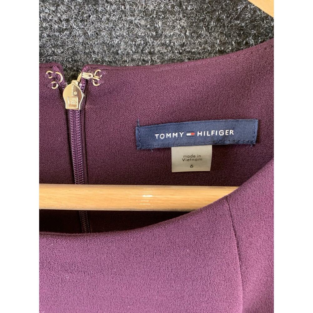 Tommy Hilfiger Plum Shift Dress Women Sz 6 NWOT Burgundy Mod Workwear Office $99 - Picture 3 of 13